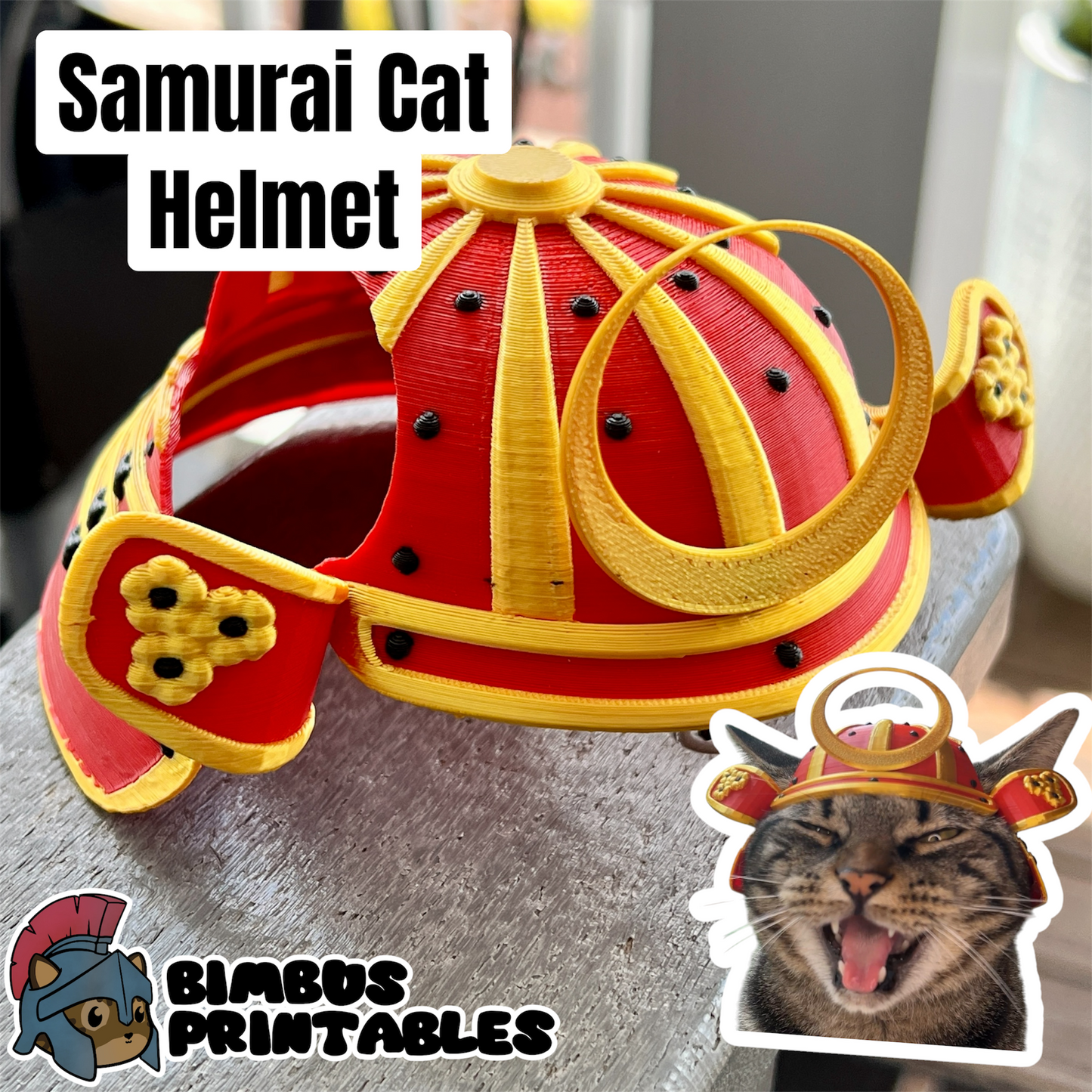 Samurai Bimbus Cat Helmet